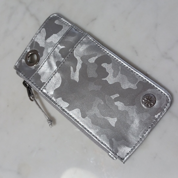 Athleta Accessories - Athleta Coffee Run Card Holder Silver tone Camo pattern and metallic silver bag